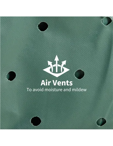 Outsunny Garden Patio Large Furniture Set Round Cover 600D Oxford Waterproof, Ф193 x 80H cm, Green