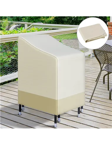 Outsunny 600D Oxford Cloth Waterproof Furniture Cover Wicker Chairs Garden Patio Rattan Seat Outdoor Protector L70*W90*H115cm