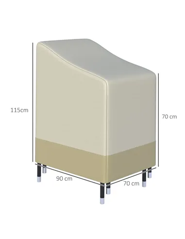 Outsunny 600D Oxford Cloth Waterproof Furniture Cover Wicker Chairs Garden Patio Rattan Seat Outdoor Protector L70*W90*H115cm