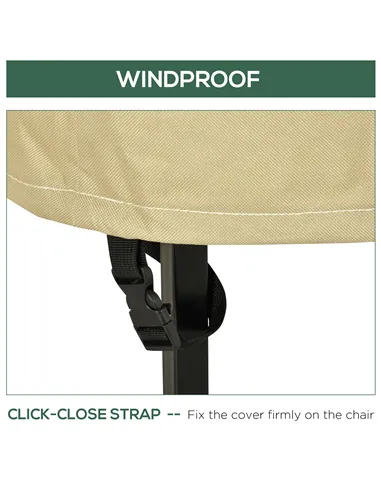 Outsunny 600D Oxford Cloth Waterproof Furniture Cover Wicker Chairs Garden Patio Rattan Seat Outdoor Protector L70*W90*H115cm