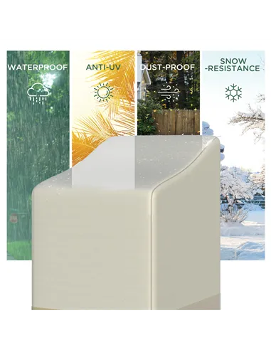 Outsunny 600D Oxford Cloth Waterproof Furniture Cover Wicker Chairs Garden Patio Rattan Seat Outdoor Protector L70*W90*H115cm