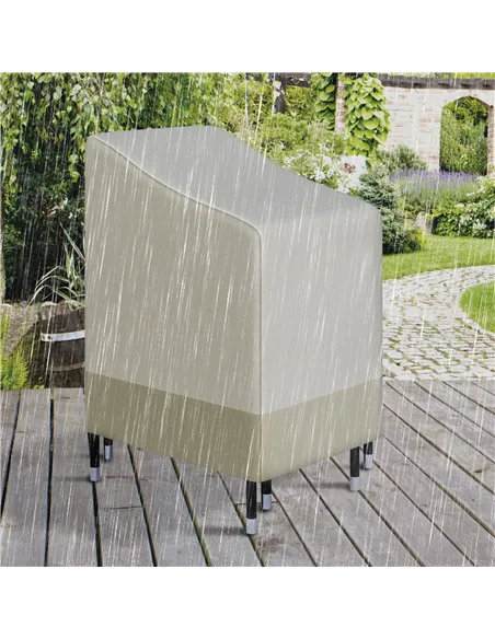 Outsunny 600D Oxford Cloth Waterproof Furniture Cover Wicker Chairs Garden Patio Rattan Seat Outdoor Protector L70*W90*H115cm