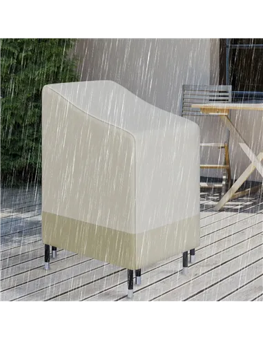 Outsunny 600D Oxford Cloth Waterproof Furniture Cover Wicker Chairs Garden Patio Rattan Seat Outdoor Protector L70*W90*H115cm