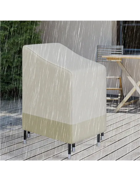 Outsunny 600D Oxford Cloth Waterproof Furniture Cover Wicker Chairs Garden Patio Rattan Seat Outdoor Protector L70*W90*H115cm