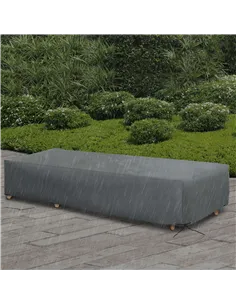 Outsunny 200x73cm Outdoor Garden Rattan Furniture Protective Cover Water UV Resistant Grey 2