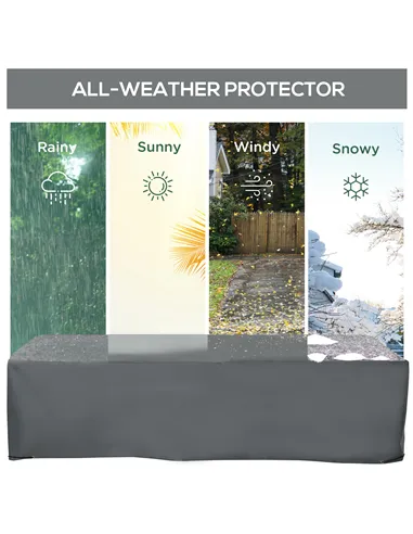 Outsunny 200x73cm Outdoor Garden Rattan Furniture Protective Cover Water UV Resistant Grey