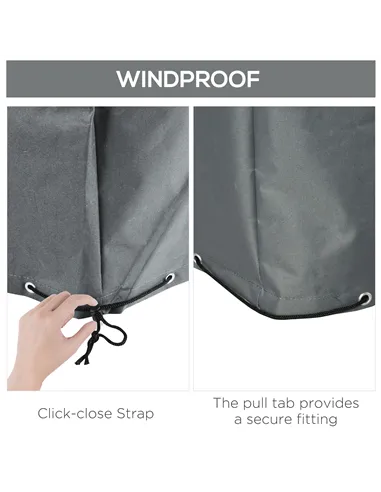 Outsunny 200x73cm Outdoor Garden Rattan Furniture Protective Cover Water UV Resistant Grey