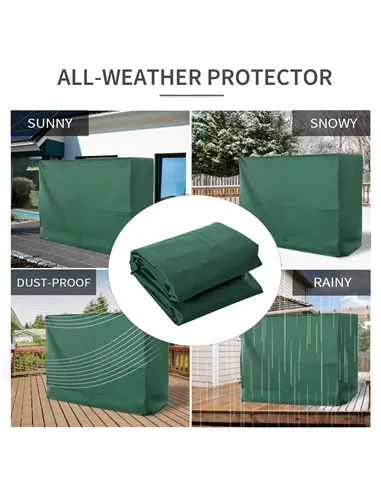 Outsunny 3-Seat Outdoor Garden Swing Chair Protective Cover Water UV Resistant, 240L x 133Wcm, Green