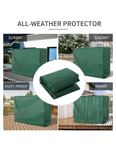 Outsunny 3-Seat Outdoor Garden Swing Chair Protective Cover Water UV Resistant, 240L x 133Wcm, Green