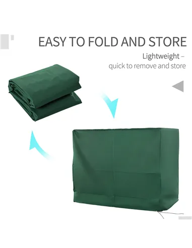 Outsunny 3-Seat Outdoor Garden Swing Chair Protective Cover Water UV Resistant, 240L x 133Wcm, Green
