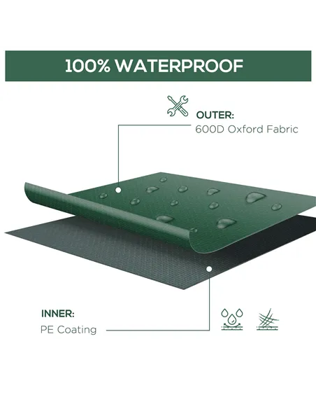 Outsunny Outdoor Garden Furniture Cover Waterproof, Anti-UV 600D Heavy Duty Oxford Fabric Patio Furniture Cover for Rectangular 