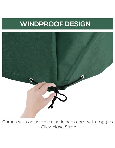 Outsunny Outdoor Garden Furniture Cover Waterproof, Anti-UV 600D Heavy Duty Oxford Fabric Patio Furniture Cover for Rectangular 