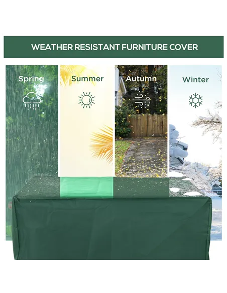 Outsunny Outdoor Garden Furniture Cover Waterproof, Anti-UV 600D Heavy Duty Oxford Fabric Patio Furniture Cover for Rectangular 