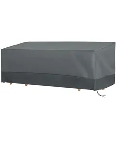 Outsunny Rectangular Patio Garden Furniture Cover Waterproof for 3 Seater Sofa Bistro Set, UV Resistant Protection 600D Oxford F