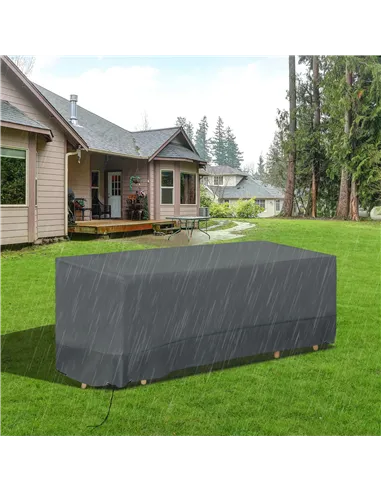 Outsunny Rectangular Patio Garden Furniture Cover Waterproof for 3 Seater Sofa Bistro Set, UV Resistant Protection 600D Oxford F