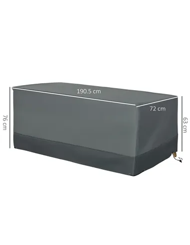 Outsunny Rectangular Patio Garden Furniture Cover Waterproof for 3 Seater Sofa Bistro Set, UV Resistant Protection 600D Oxford F