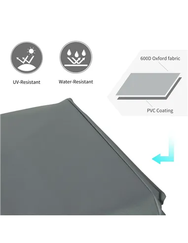 Outsunny Rectangular Patio Garden Furniture Cover Waterproof for 3 Seater Sofa Bistro Set, UV Resistant Protection 600D Oxford F