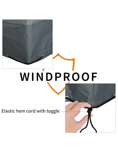 Outsunny Rectangular Patio Garden Furniture Cover Waterproof for 3 Seater Sofa Bistro Set, UV Resistant Protection 600D Oxford F