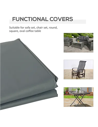 Outsunny Rectangular Patio Garden Furniture Cover Waterproof for 3 Seater Sofa Bistro Set, UV Resistant Protection 600D Oxford F