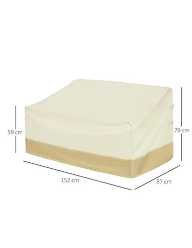 Outsunny 600D Oxford Cloth Furniture Cover 3 Seat Rattan Chair Protector Large Garden Patio Outdoor Waterproof L152 x W87 x H58-