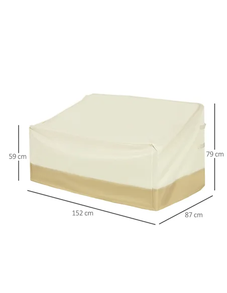 Outsunny 600D Oxford Cloth Furniture Cover 3 Seat Rattan Chair Protector Large Garden Patio Outdoor Waterproof L152 x W87 x H58-