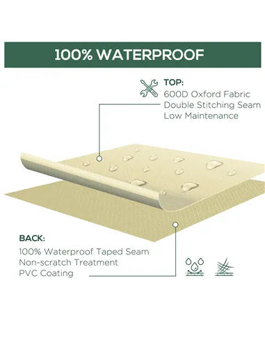 Outsunny 600D Oxford Cloth Furniture Cover 3 Seat Rattan Chair Protector Large Garden Patio Outdoor Waterproof L152 x W87 x H58-