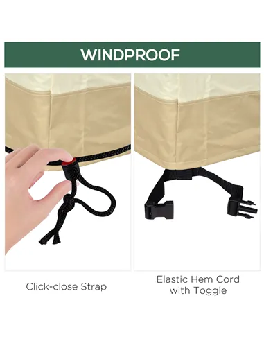 Outsunny 600D Oxford Cloth Furniture Cover 3 Seat Rattan Chair Protector Large Garden Patio Outdoor Waterproof L152 x W87 x H58-