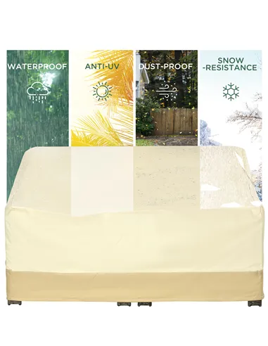 Outsunny 600D Oxford Cloth Furniture Cover 3 Seat Rattan Chair Protector Large Garden Patio Outdoor Waterproof L152 x W87 x H58-