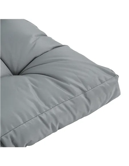 Outsunny 2Pcs Garden Tufted Pallet Cushions Seat Pad Back Cushion Indoor Outdoor Grey