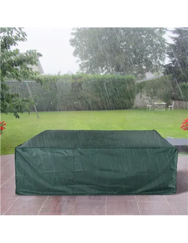 Outsunny Large Patio Garden Furniture Set Cover 600D Oxford Square Waterproof, 230 x 230 x 70 cm, Green