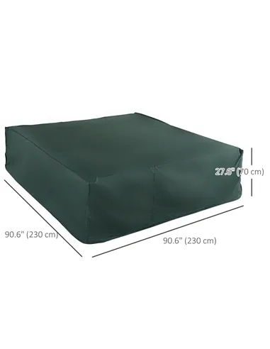 Outsunny Large Patio Garden Furniture Set Cover 600D Oxford Square Waterproof, 230 x 230 x 70 cm, Green