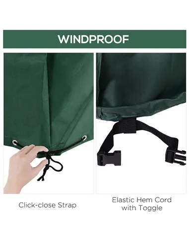 Outsunny Large Patio Garden Furniture Set Cover 600D Oxford Square Waterproof, 230 x 230 x 70 cm, Green