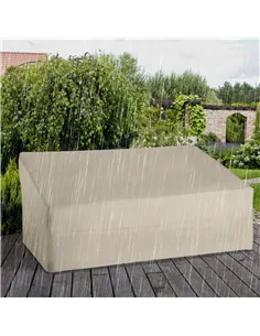 Outsunny 600D Oxford Cloth Garden Furniture Cover Waterproof, 3 Seater Sofa Protector for Patio, Outdoor, Beige, 218 x 111 x 63- 2