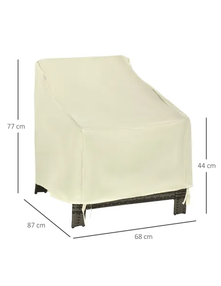 Outsunny 600D Oxford Cloth Furniture Cover Single Chair Garden Patio Outdoor Protector Waterproof 68x87x44-77cm
