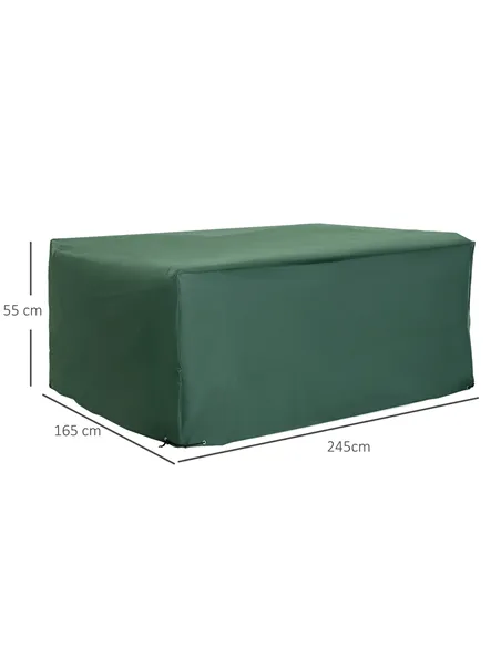 Outsunny Outdoor Garden Furniture Cover Waterproof, Anti-UV 600D Heavy Duty Oxford Fabric Patio Furniture Cover for Rectangular 