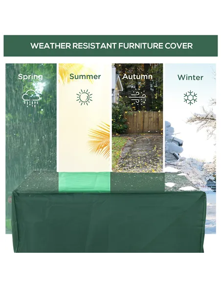 Outsunny Outdoor Garden Furniture Cover Waterproof, Anti-UV 600D Heavy Duty Oxford Fabric Patio Furniture Cover for Rectangular 