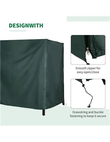 Outsunny 152 x 177cm Three-Seater Swing Chair Protective Cover Green