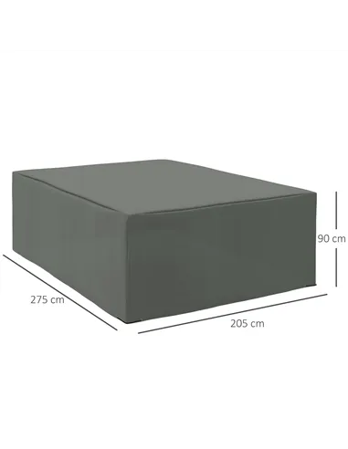 Outsunny 600D Oxford Outdoor Garden Furniture Sofa Set Cover, Waterproof Anti-UV Rattan Sun Lounger Protection Protector Cover, 