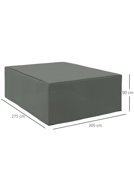 Outsunny 600D Oxford Outdoor Garden Furniture Sofa Set Cover, Waterproof Anti-UV Rattan Sun Lounger Protection Protector Cover, 