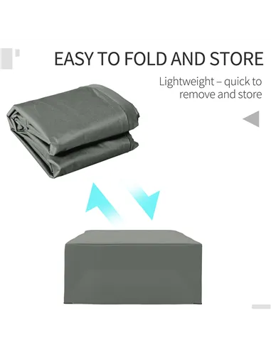 Outsunny 600D Oxford Outdoor Garden Furniture Sofa Set Cover, Waterproof Anti-UV Rattan Sun Lounger Protection Protector Cover, 