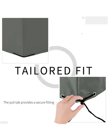 Outsunny 600D Oxford Outdoor Garden Furniture Sofa Set Cover, Waterproof Anti-UV Rattan Sun Lounger Protection Protector Cover, 