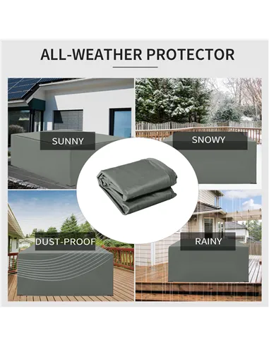 Outsunny 600D Oxford Outdoor Garden Furniture Sofa Set Cover, Waterproof Anti-UV Rattan Sun Lounger Protection Protector Cover, 