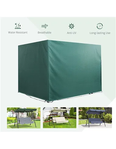 Outsunny Patio 3 Seater Swing Chair Bench Cover Outdoor Garden Furniture Rain Protection Cover Protector Waterproof Anti-UV, 215