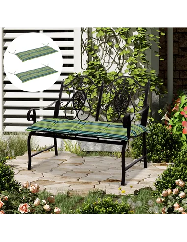 Outsunny Polyester Set Of 2 Swing Chair Cushion Green Stripes
