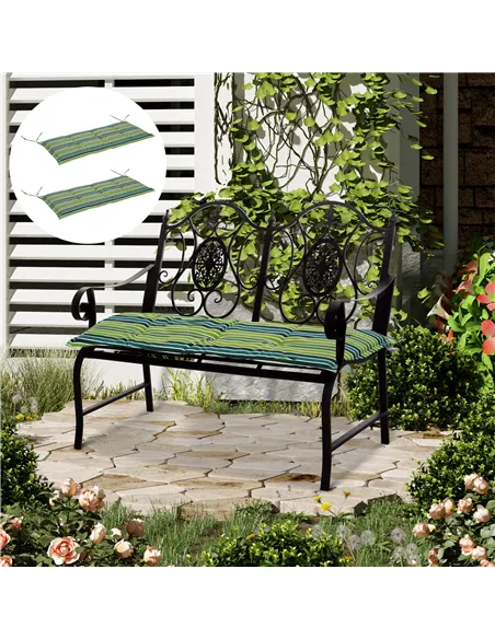 Outsunny Polyester Set Of 2 Swing Chair Cushion Green Stripes
