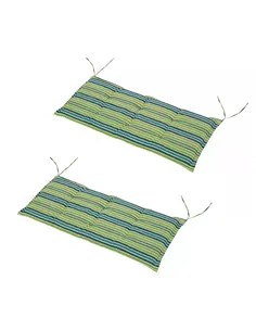 Outsunny Polyester Set Of 2 Swing Chair Cushion Green Stripes