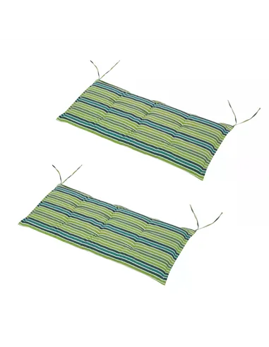Outsunny Polyester Set Of 2 Swing Chair Cushion Green Stripes