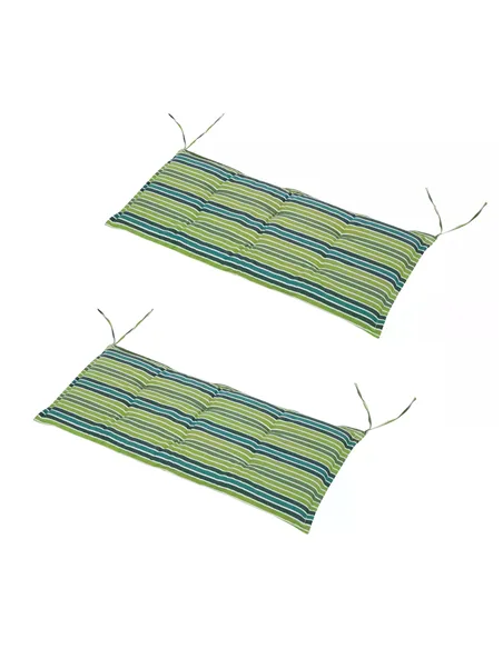 Outsunny Polyester Set Of 2 Swing Chair Cushion Green Stripes