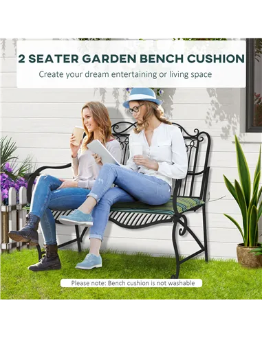 Outsunny Polyester Set Of 2 Swing Chair Cushion Green Stripes