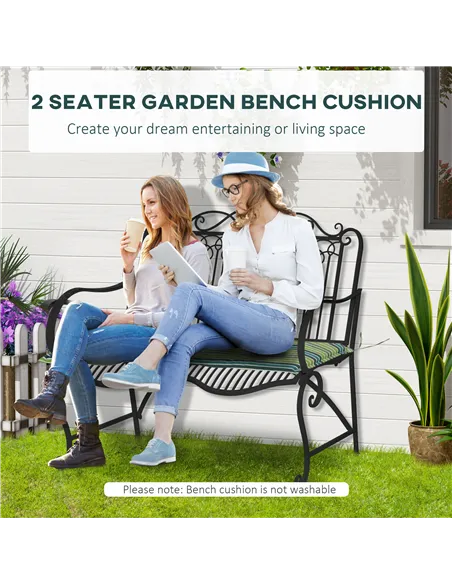 Outsunny Polyester Set Of 2 Swing Chair Cushion Green Stripes